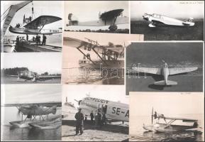 cca 1920/1930 Gyári fotók repülőgépekről, 27 db, 13×19 és 19×24 cm