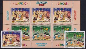 Europa CEPT: Cirkusz sor + bélyegfüzet lap, Europa CEPT: Circus set + stamp-booklet page
