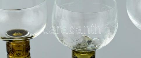 9 darabos Römer iparművész pohár gyűjtemény, klf méretben, alakban