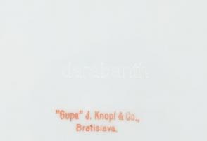 Két személyes régi porcelán reggeliző készlet. Kézzel festett, jelzés nélkül, kopásokkal