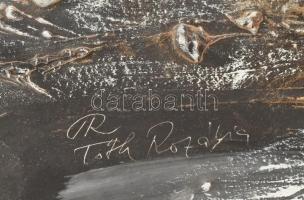 Tóth Rozália (1946-2015): Zúzmarás. Olaj, farost, jelzett, sérült, 40x80cm