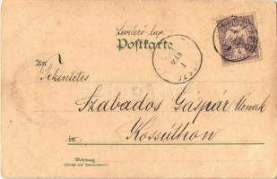 1901 Diószeg, Magyardiószeg, Sládkovicovo; Gruss aus... Philipp Frey & Co. Art Nouveau, floral, ...