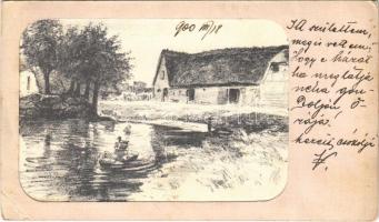 1900 Rimaszombat, Rimavská Sobota; művészlap / art postcard (EK)