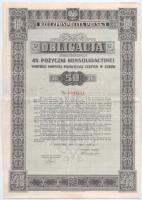 Lengyelország 1936. 50Zl 5%-os állami kölcsön kötvény T:III Poland 1936. 50 Zlotych 5% State Loan Bond C:F