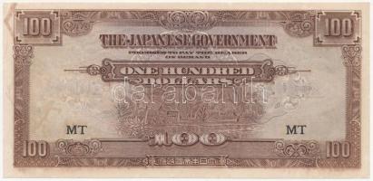 Malaya / Japán megszállás 1944. 100$ T:I-  Malaya / Japanese occupation 1944. 100 Dollars C:AU Krause M8