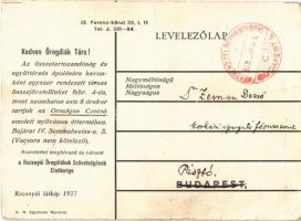 1928 Rozsnyó, Roznava; Diáktemplom a Rákóczi őrtoronnyal. A Rozsnyói Öregdiákok Szövetségének meghív...