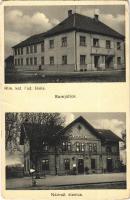 1938 Komját, Komjatice; Rim. kat. lud. skola, Nádraz. stanica / Római katolikus iskola, vasútállomás / Catholic school, railway station (fa)