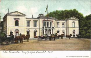 Stockholm, Rosendals Slott / palace, castle, horse-drawn carriages