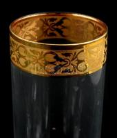 7 + 6 db arany szélű üvegpohár minimális kopással