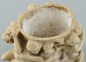 Mitológia jelenetes váza, kerámia, kopott, sérült, m:14cm, d:13cm