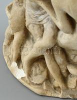 Mitológia jelenetes váza, kerámia, kopott, sérült, m:14cm, d:13cm