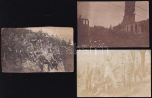 cca 1914-1918 6 db katonai fotólap, főként az olasz frontról, 9×13 cm