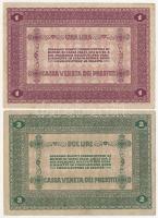 Olaszország / Velence / Osztrák-magyar megszállás 1918. 1L + 2L T:II-,III 
Italy / Venice / Austro-...