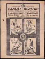 1929 Pécs, Szalay és Richter Fegyver-, Lőszer- stb. Nagyraktára fejléces számla, hajtott