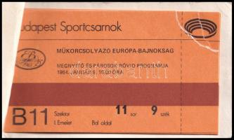 1984 Budapest Sportcsarnok Műkorcsolyázó Európa-bajnokság bérlet