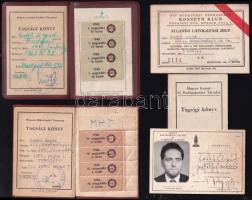 1958-1963 5 db tagsági igazolvány (Magyar Karszt- és Barlangkutató Társulat, OKGT Gáztechnikai Kutató és Vizsgáló Állomás, stb. )