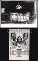 1938 XXXIV. Nemzetközi Eucharisztikus Kongresszussal kapcsolatos tétel, fotók, képeslapok, szentkép,...