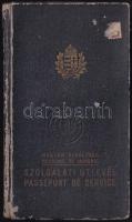 1942 Magyar Királyság által kiállított, fényképes szolgálati útlevél dr. Glósz Ödön részére, számos ...