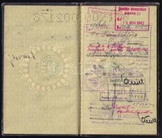 1943 Magyar Királyság által kiállított, fényképes szolgálati útlevél dr. Glósz Ödön részére