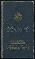 1942 Magyar Királyság által kiállított, fényképes szolgálati útlevél dr. Glósz Ödön részére