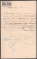 1921 Moson, Wiener Samu 4 oldalas irata házalási engedély ügyében, hátoldalán irredenta pecséttel