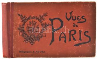 cca 1910 Vues de Paris, párizsi képes album 35 db fotóval, kissé kopott félvászon-kötésben, 20x13 cm