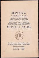 1928 Meghívó az Orvostanhallgatók Segítő Egyletes javára rendezett medikus bálra vitéz Ollé Vilmosnak címezve, borítékkal