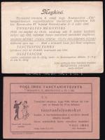 1910-1933 4 db meghívó tánctanfolyamra
