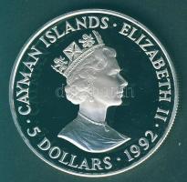 Kajmán-szigetek 1992. 5$ Ag "Olimpia-kerékpár" T:PP
