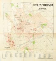 1930 Székesfehérvár szabad kir. város térképe, 1 : 10.000, M. Kir. Állami Térképészet, hiányos borítóval, 52,5x49,5 cm