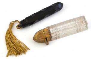 2 db Art Déco kölnis üveg, 8x2 cm