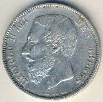 Belgium 1873. 5Fr Ag II.Leopold T:3