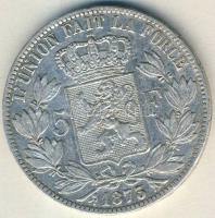 Belgium 1873. 5Fr Ag II.Leopold T:3