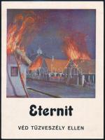 Eternit - tűzveszély ellen szétnyitható reklámfüzet, hátoldalán érdekes képekkel
