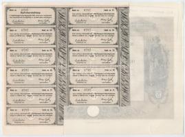 Hajdúszoboszló 1926. "Hajdúmegyei Takarékpénztár" részvénye összesen 15P-ről szelvényekkel...