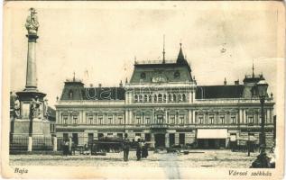 1929 Baja, Városháza, üzletek. Koch János kiadása (Rb)