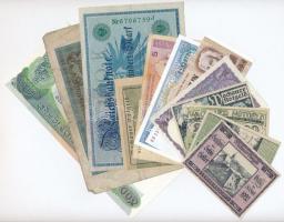 Vegyes 12db-os külföldi bankjegy és papír szükségpénz tétel T:I--III
