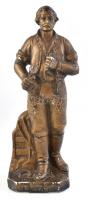 Nem, nem, soha! Irredenta gipsz szobor a Trianoni békediktátumot széttépő alakkal, Sérülésekkel. cca 1930. 36 cm