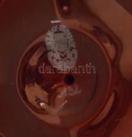 Zsolnay modern tulipán váza, eozin mázas, plasztikus díszítésekkel, jelzett, hibátlan, m:16 cm