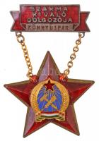 ~1950. Szakma Kiváló Dolgozója - Könnyűipar Rákosi-címeres zománcozott és aranyozott fém kitüntetés, hátoldalán 71173 sorszámmal T:2