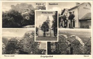 1938 Drégelypalánk, Drégely vára, Vasútállomás, várrom részlet (apró lyuk / tiny hole)