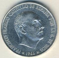 Spanyolország 1966(66). 100P Ag "Caudillo" T:2