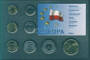 Lengyelország 1994-2005. 1G, 2G, 5G, 10G, 20G, 50G, 1Zl, 2Zl "II.János Pál pápa" kereskedői szettben T:1