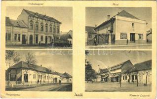 Izsák, Szabadság tér, Mozi, Gyógyszertár, Kossuth Lajos tér (fa)