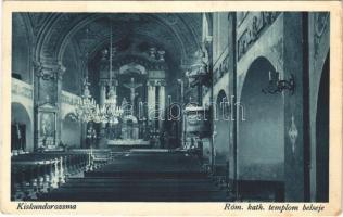 1927 Kiskundorozsma (Szeged), Római katolikus templom, belső. Hangya szövetkezet kiadása (EK)