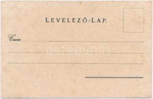 Kiscell, Zsinagóga és vasútállomás, kiadja Gayer Gyula, Art Nouveau litho (EB)