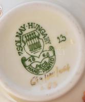 Zsolnay pillangó mintás tálka. Kézzel festett, jelzett,hibátlan.d: 8,5 cm m: 6,5 cm