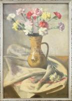 Sárkány Gyula (1887-1962):Szegfűs csendélet. Olaj, karton, jelzett, 61x38cm