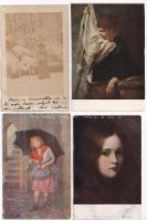 25 db RÉGI művész motívum képeslap vegyes minőségben: hölgyek / 25 pre-1945 art motive postcards in mixed quality: ladies