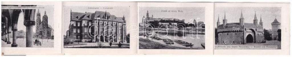 Kraków, Krakau, Krakkó; Zamek na Wawelu / leporellocard with 10 pictures